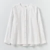 Round Neck Cotton Oxford Shirt