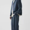 Running Stitch Cotton Linen Blazer