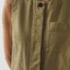 Sleeveless Cotton Twill Jumpsuit