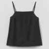 Square Neck Garment Dyed Linen Tank