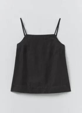 Square Neck Garment Dyed Linen Tank