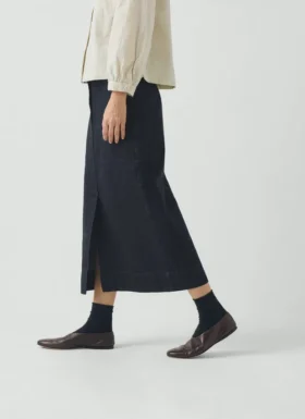 Straight Indigo Denim Skirt