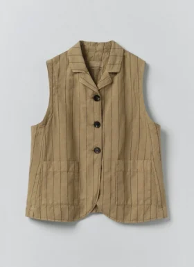 Stripe Cotton Linen Waistcoat