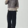 Stripe Donegal Short Sleeve Sweater