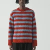 Stripe Donegal Wool Crew Neck Sweater
