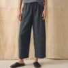 Stripe Linen Cotton Barrel Leg Pants