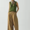 Stripe Linen Cotton Knitted Vest