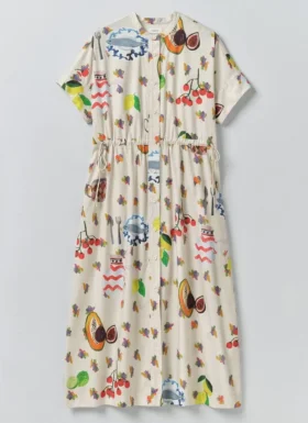 Table Setting Print Cotton Dress