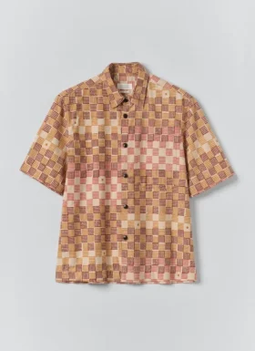 Variegated Block Print Cotton Shirt