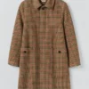 Vibrant Check Wool Overcoat