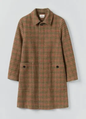 Vibrant Check Wool Overcoat