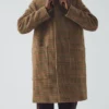 Vibrant Check Wool Overcoat