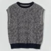 Wavy Stripe Knitted Wool Cotton Top