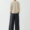 Wide Leg Cotton Linen Twill Pants