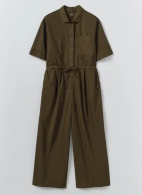 Wide Leg Cotton Poplin Jumpsuit