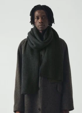 Wool Cashmere Fisherman Rib Scarf