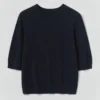 Wool Cashmere Half Sleeve Sweater