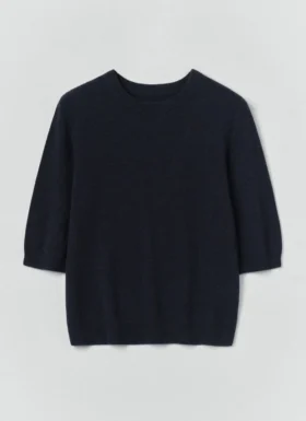 Wool Cashmere Half Sleeve Sweater